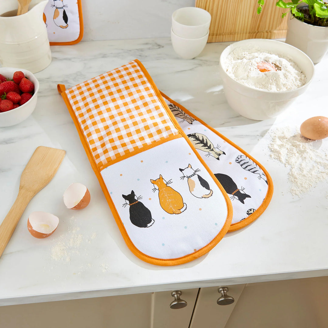 Cats in Waiting Double Oven Glove
