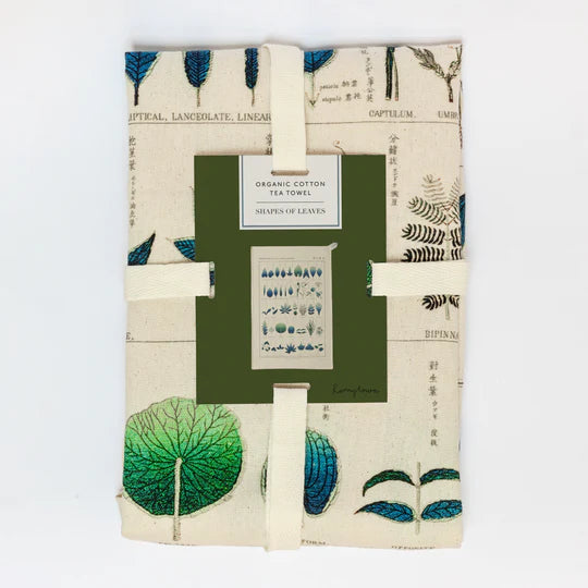 Shapes of Leaves Organic Cotton Tea Towel