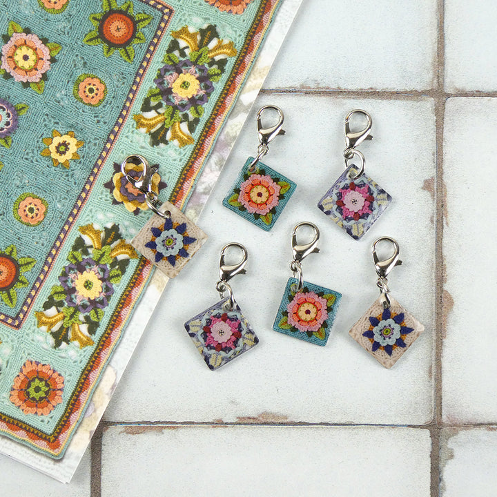 Fruit Garden Set of 6 Crochet Markers in a Pocket Tin