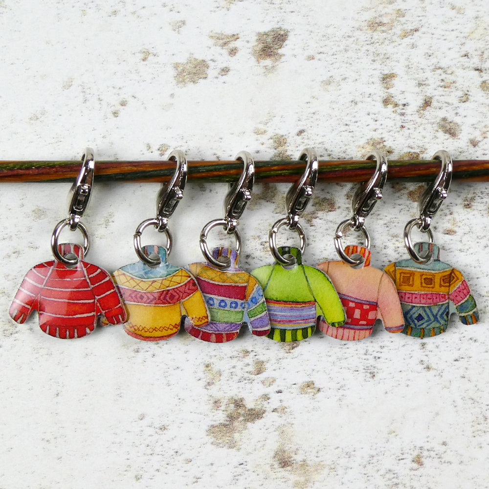Jumpers Set of 6 Stitch Crochet Markers in a Pocket Tin