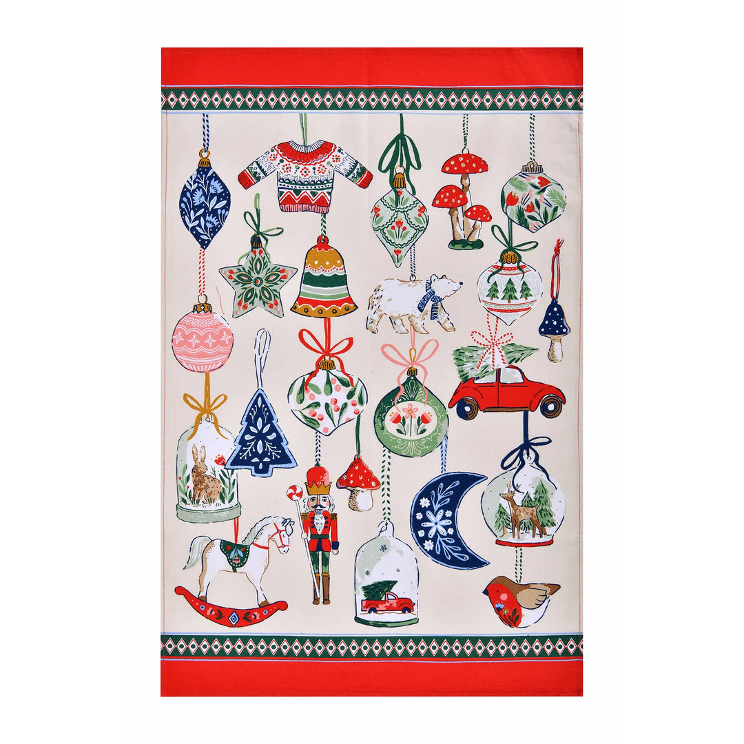 Christmas Ornaments Tea Towel