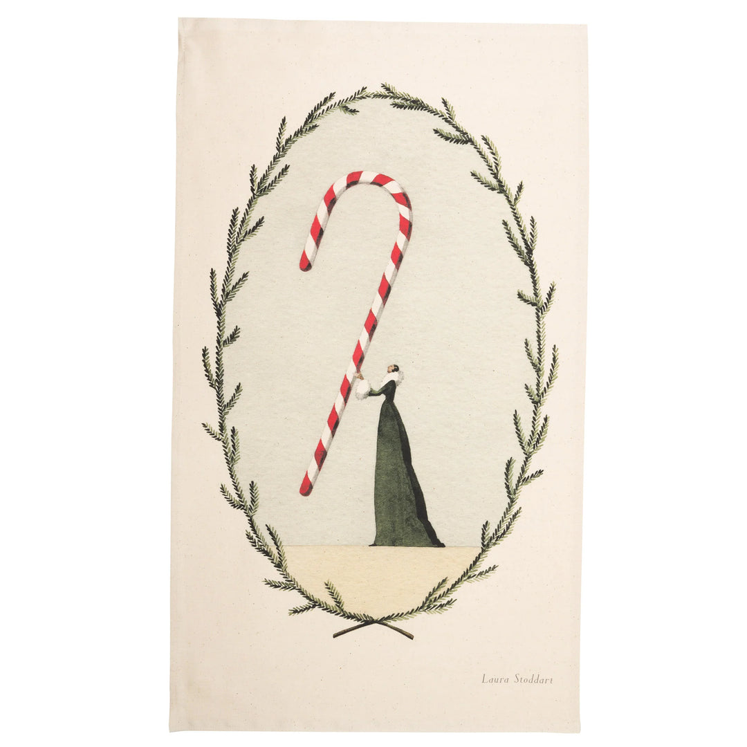 Candy Cane Christmas Tea Towel