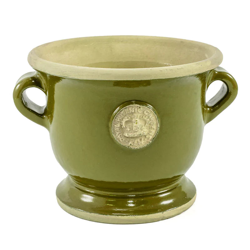 Canterbury Kew Footed Vase in Moss Green
