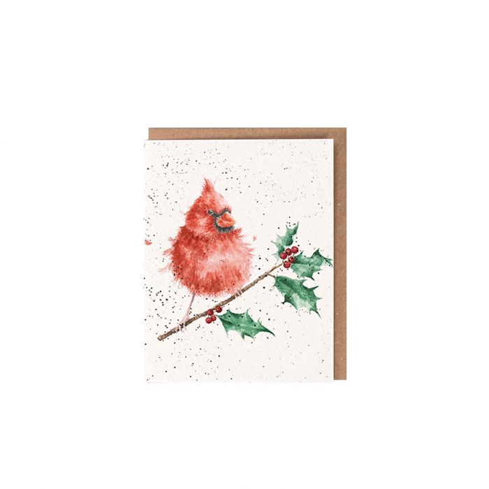 'Merry and Bright' Cardinal Gift Enclosure Card
