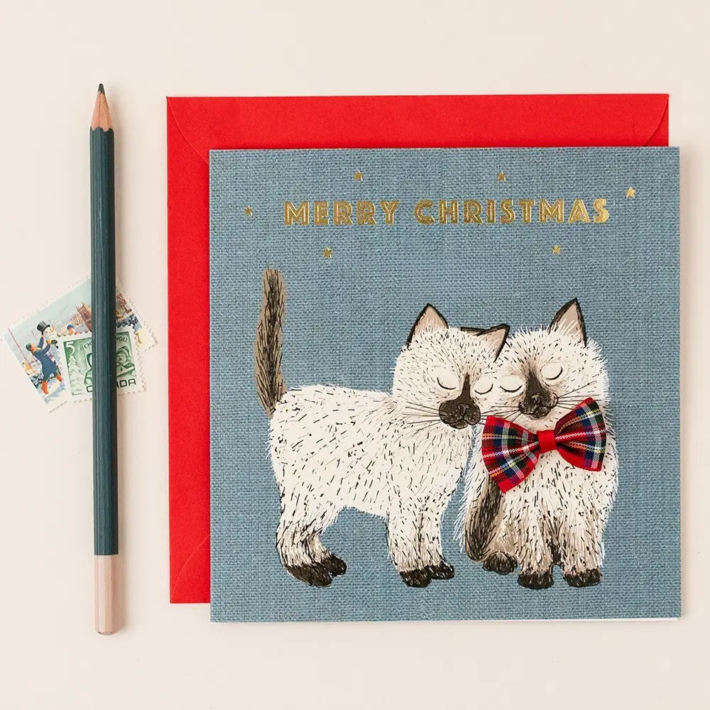 'Merry Christmas' Pair of Cats Christmas Card