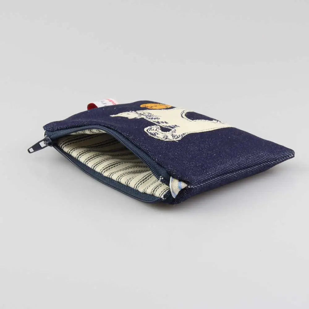 Cat Embroidered Flat Purse