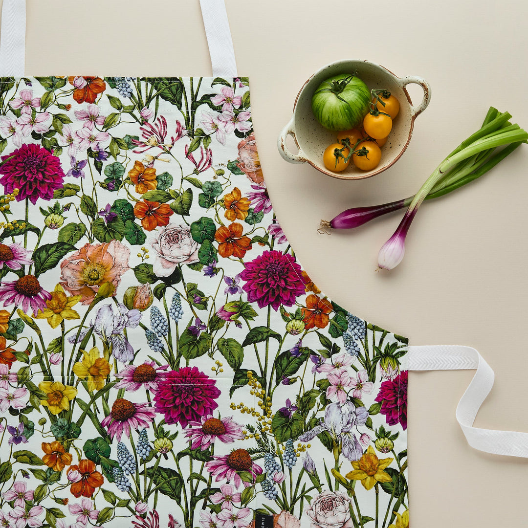 Bountiful Blooms Apron - Ivory
