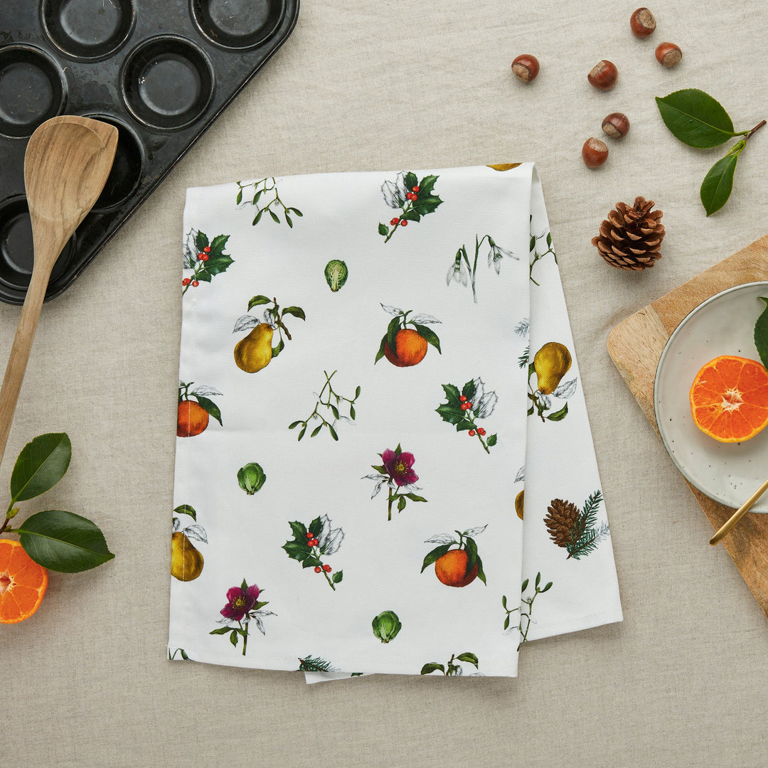 Botanist Archive No.2 - Christmas Tea Towel - Ivory