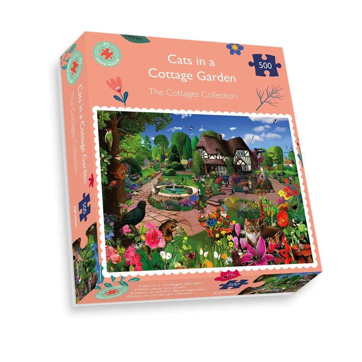 Cats in a Cottage Garden 500 Piece Jigsaw Puzzle