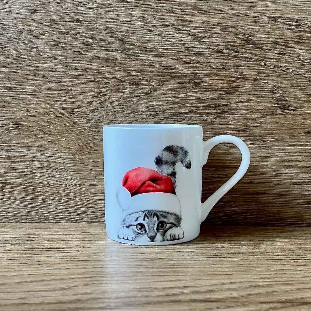 Chester Cat Christmas Hat Fine Bone China Mug