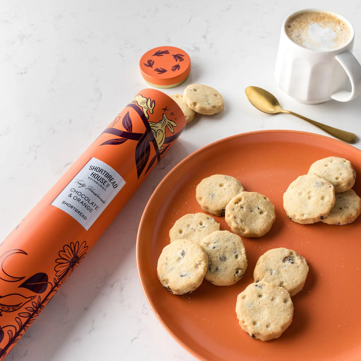 Eden Range Truly Handmade Shortbread with Chocolate & Orange 250g Tall Tin