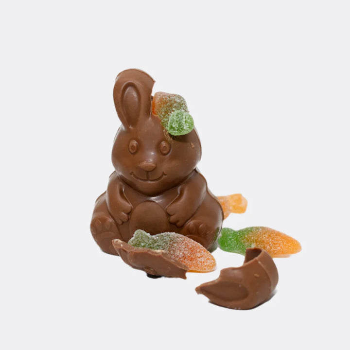 Milk Chocolate Bunny Filled with Carrot Shaped Sweets
