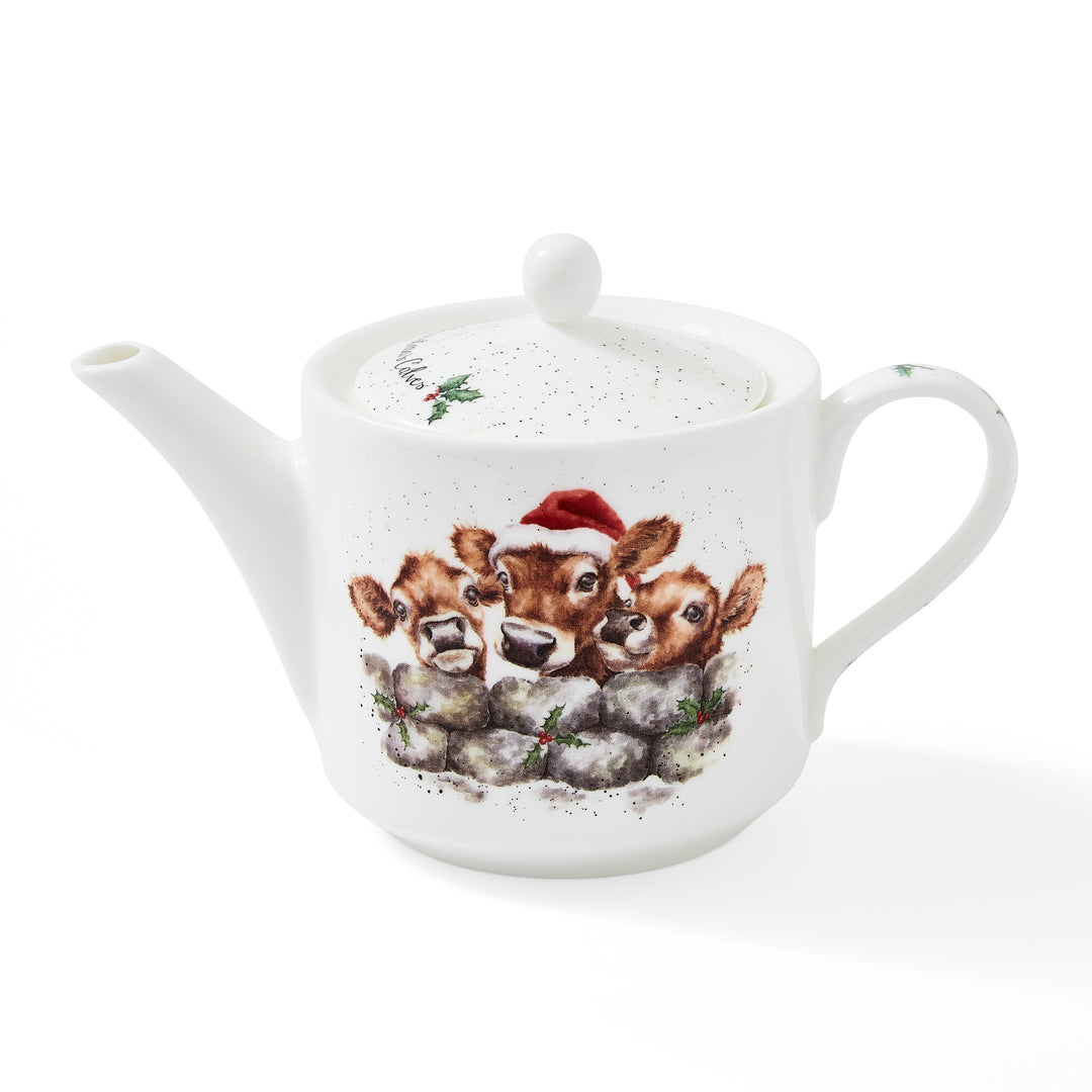 Christmas Calves Fine Bone China Teapot