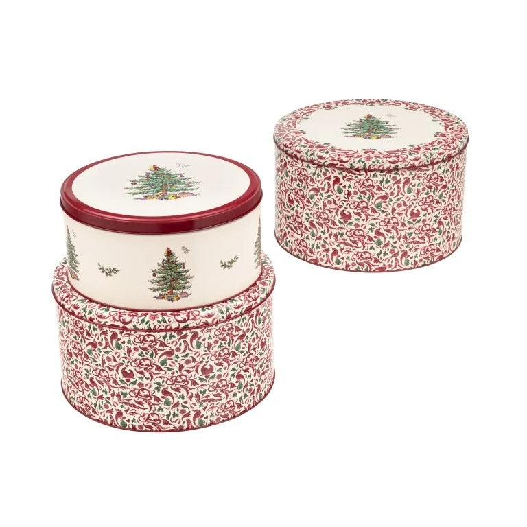 Spode Christmas Tree Set of 3 Round Cake Tins