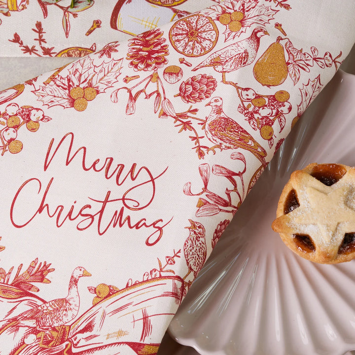 Christmas Wreath Napkins - Set of 4