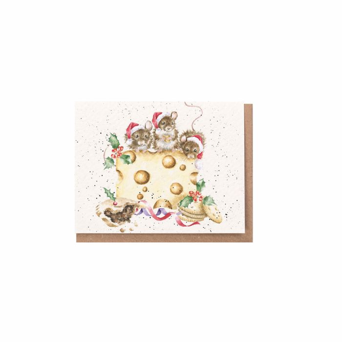 'Christmas Crackers About Cheese' Mouse Gift Enclosure Card