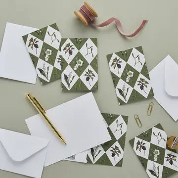 Christmas Mini Card - Carnivalesque - Green Harlequin
