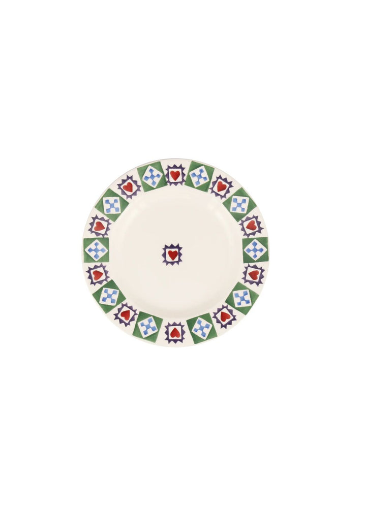 Christmas Quilt 6 1/2 inch plate
