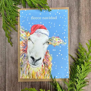 Christmas Sheep Eco Friendly Art Card