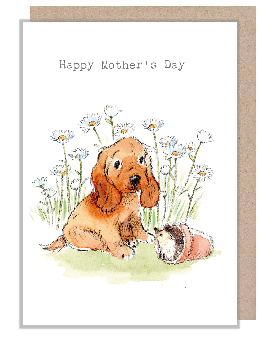 Cocker Spaniel & Hedgehog Mother's Day Card