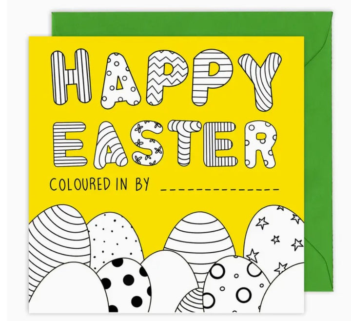 Colouring In "Happy Easter" Card