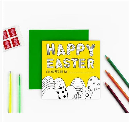 Colouring In "Happy Easter" Card