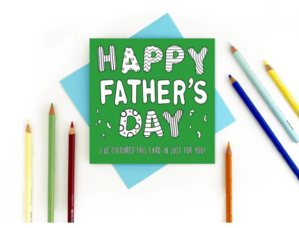 Colouring In "Happy Father's Day" Card