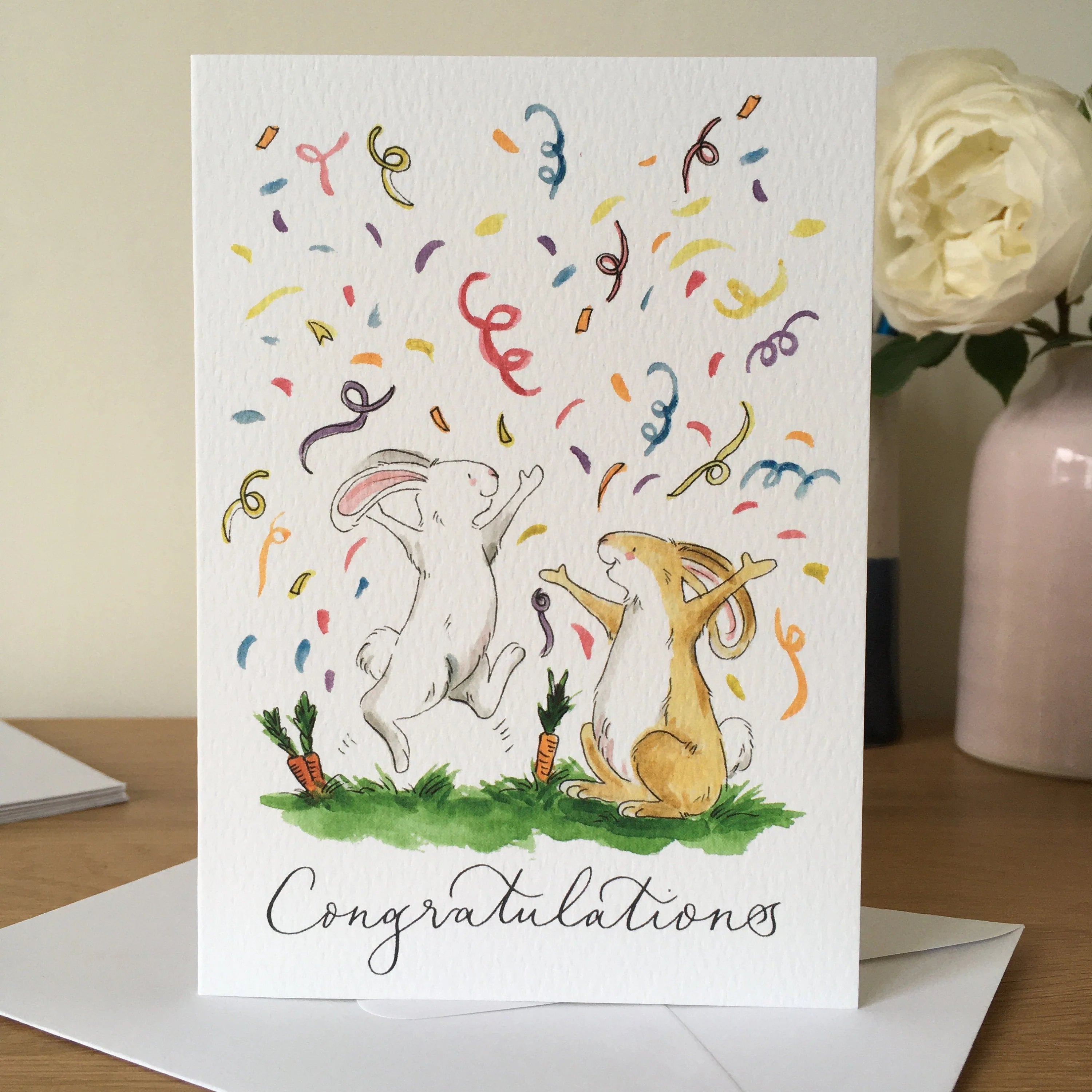 Congratulations Rabbit Congratulations Bunnies Greeting Card – The Bee's Knees British Imports