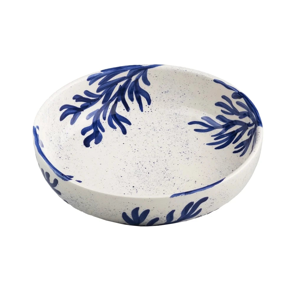 Blue Coral Large Ceramic Salad Bowl