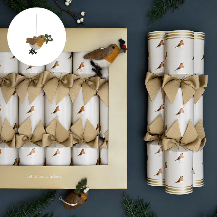 Robins Christmas Crackers - Set of 6