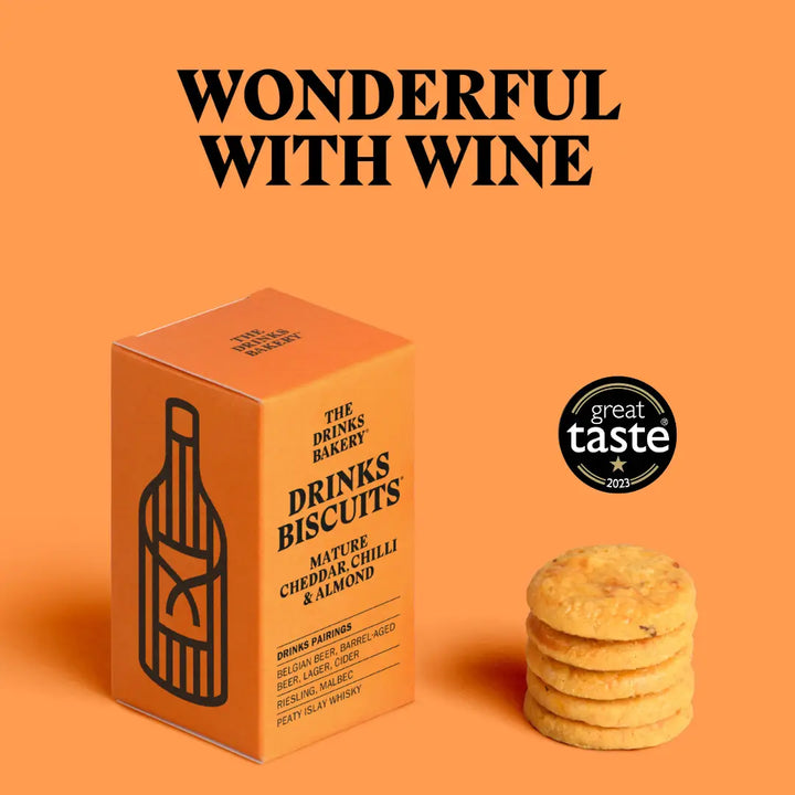 Mature Cheddar, Chilli and Almond Drinks Biscuits 36g