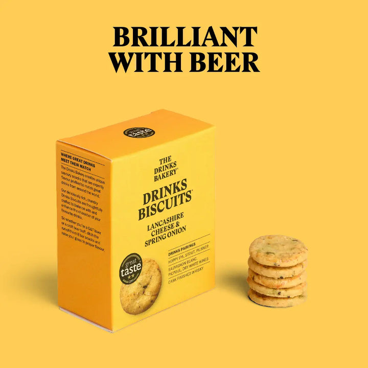 Lancashire Cheese and Spring Onion Drinks Biscuits 110g
