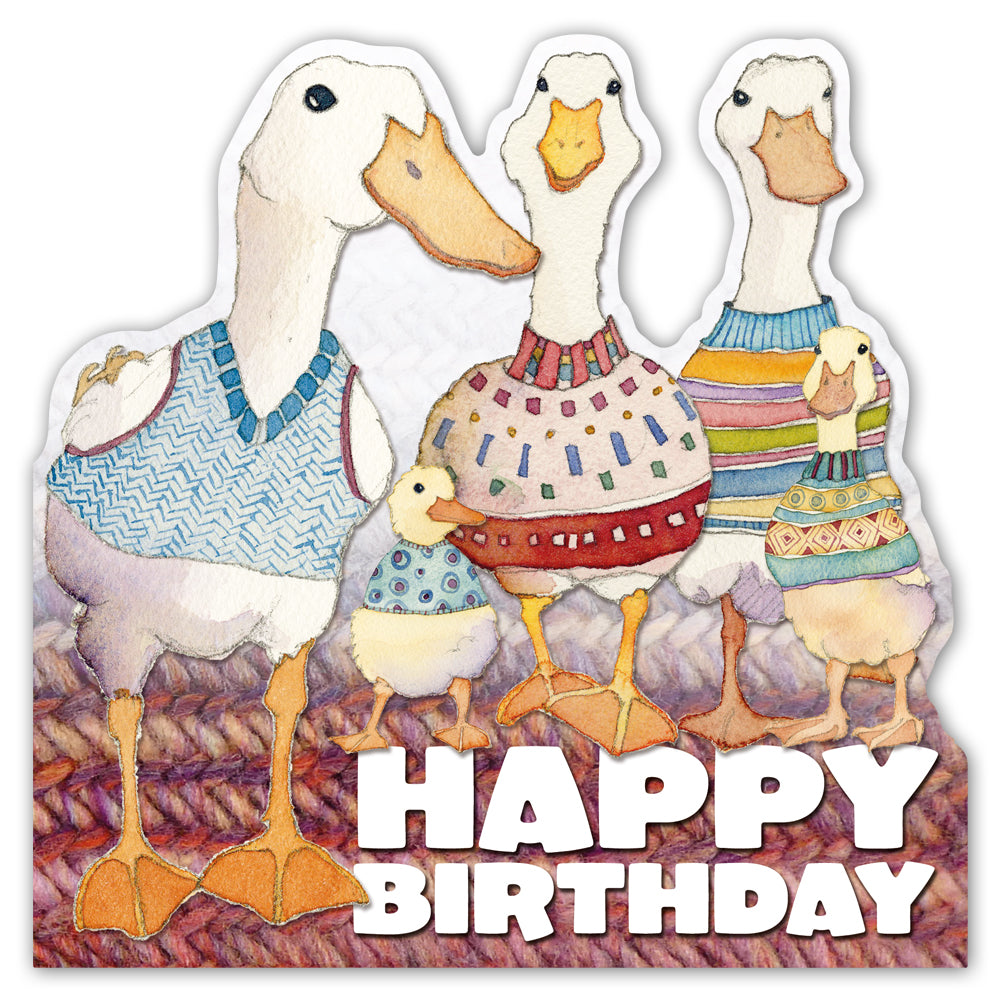 Dapper Ducks Birthday Die-Cut Greetings Card