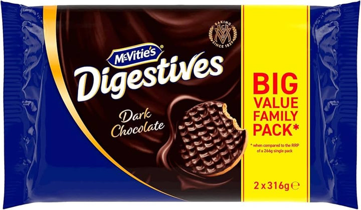 McVitie's Dark Chocolate Digestive Biscuits 2 pack 22oz