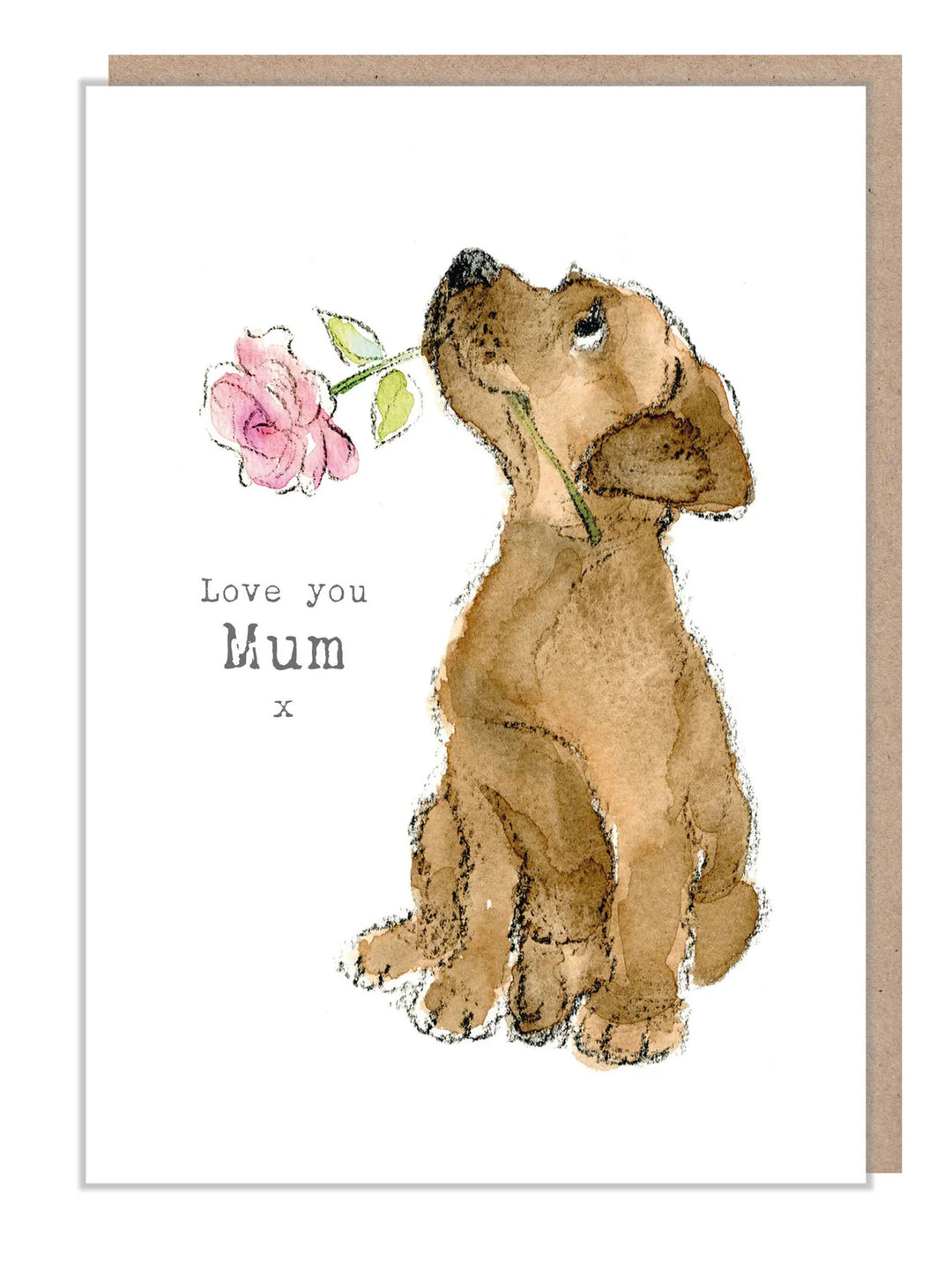 Love You Mum Puppy Mother's Day Greetings Card