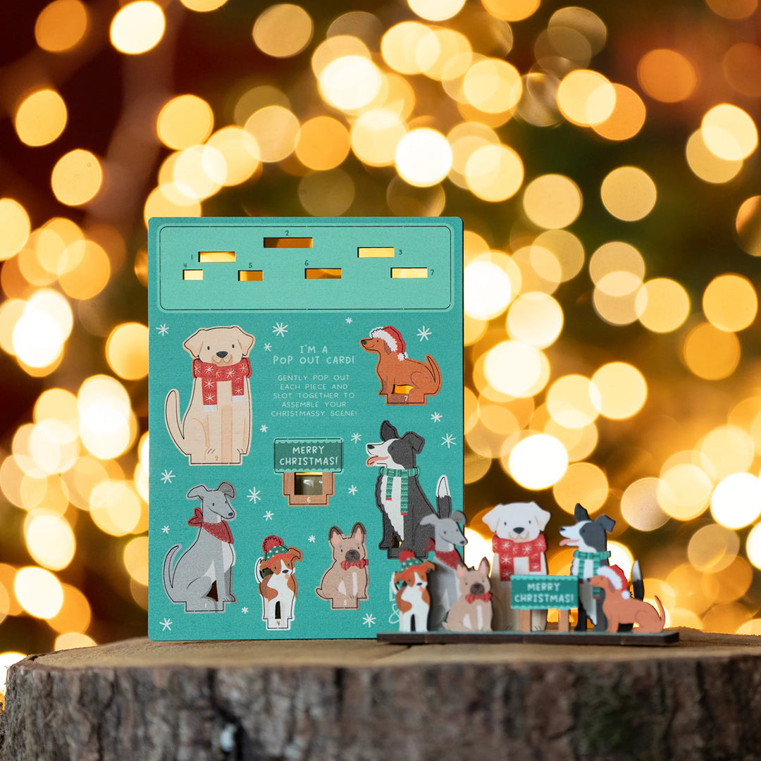 Dogs Christmas Pop Out Card