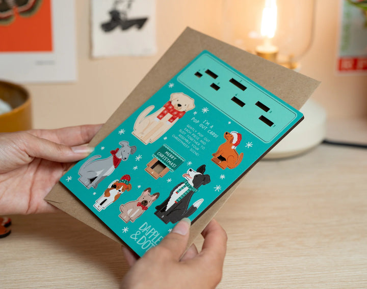Dogs Christmas Pop Out Card