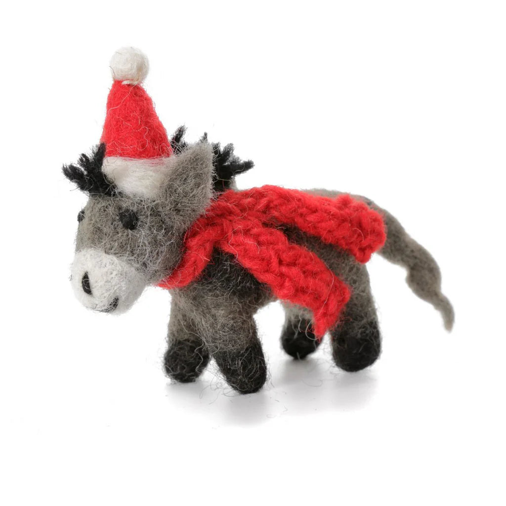 Donkey with Hat and Scarf Felt Decoration