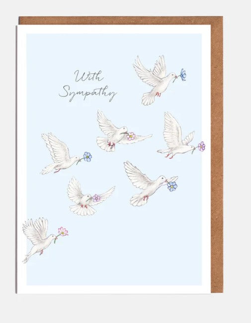 Doves Floral Sympathy Card