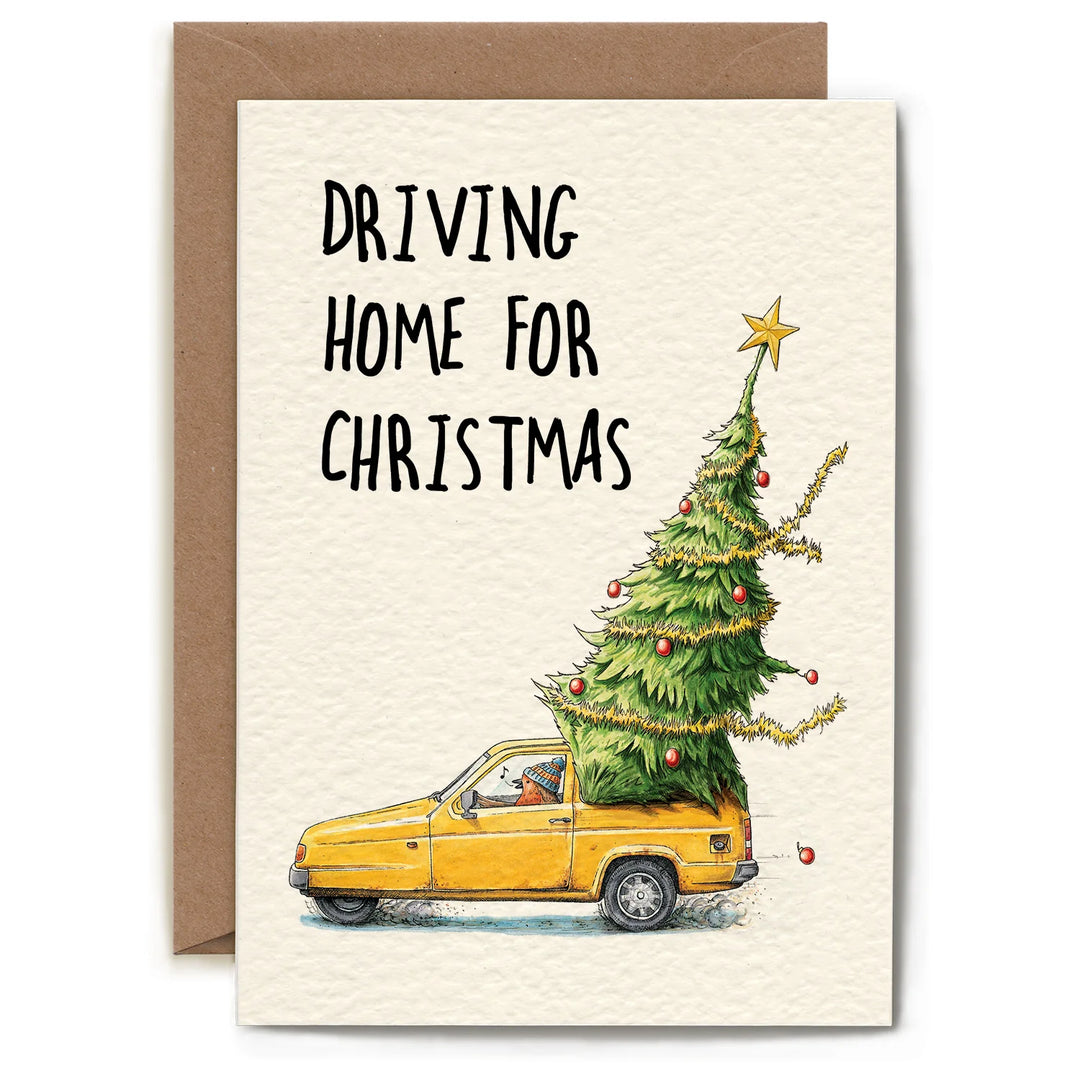 Driving Home for Christmas Greetings Card