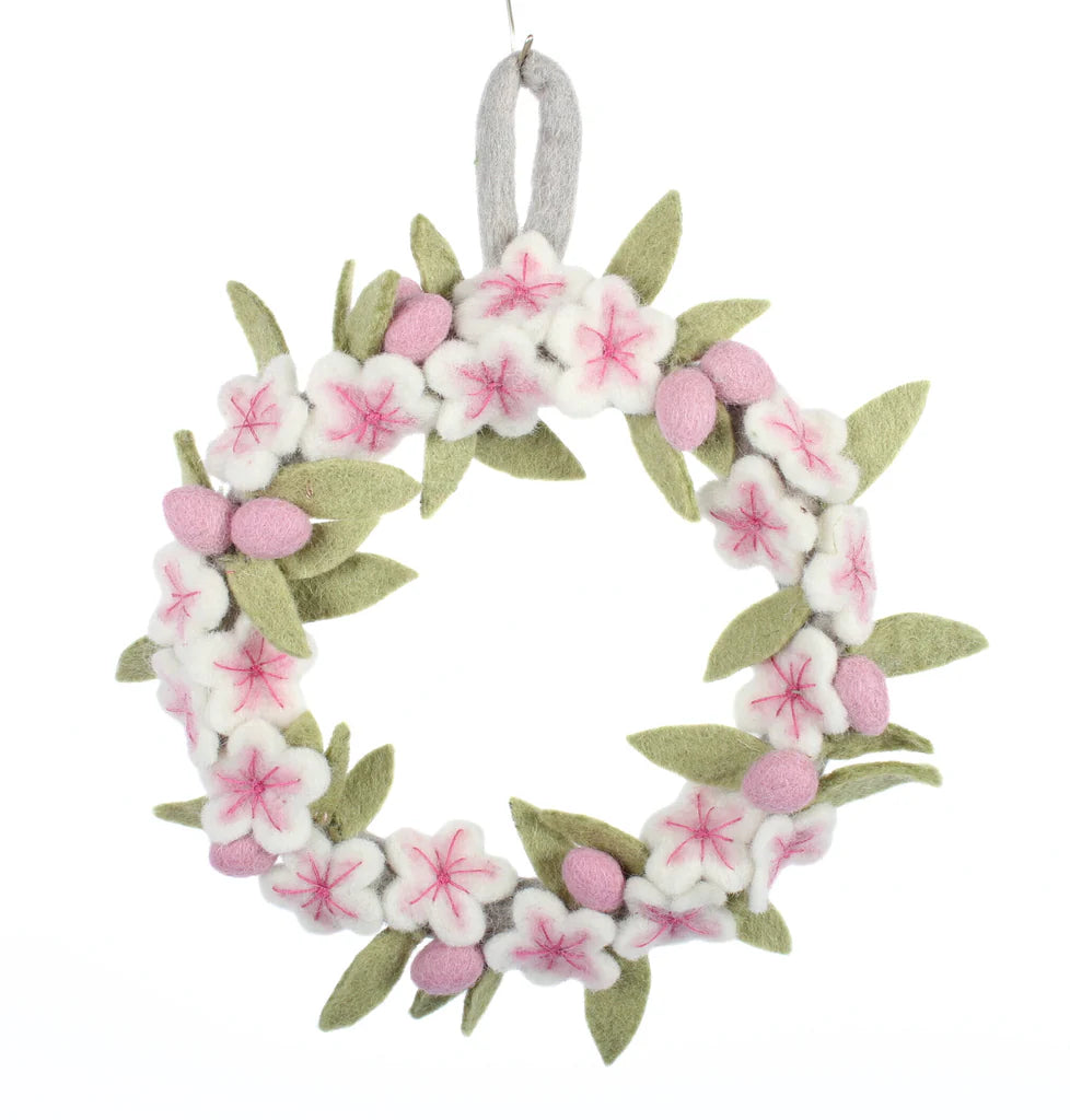 Cherry Blossom Felted Wreath