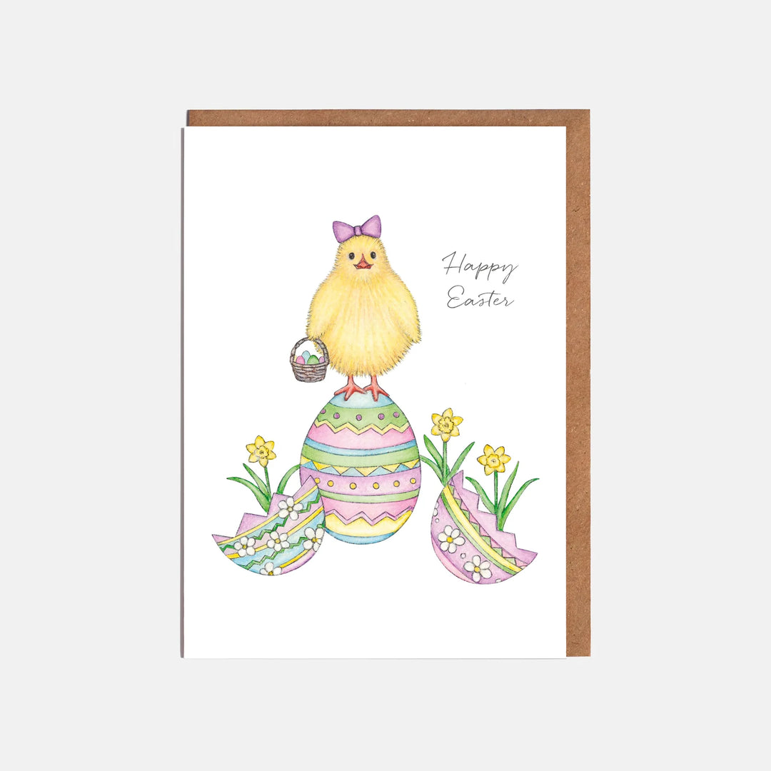 Chick  Standing on Easter Egg Easter Card