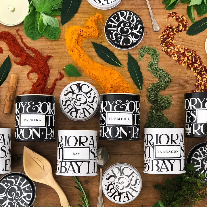 Black Toast Set of 6 Herb/Spice Tins