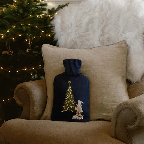 Festive Foreat Knitted Statement Hot Water Bottle