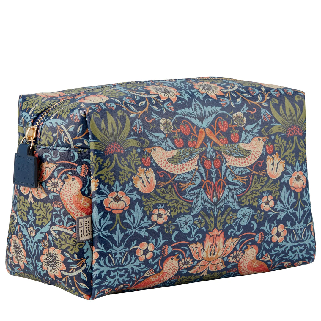 William Morris Strawberry Thief Large Wash Bag (Blue)