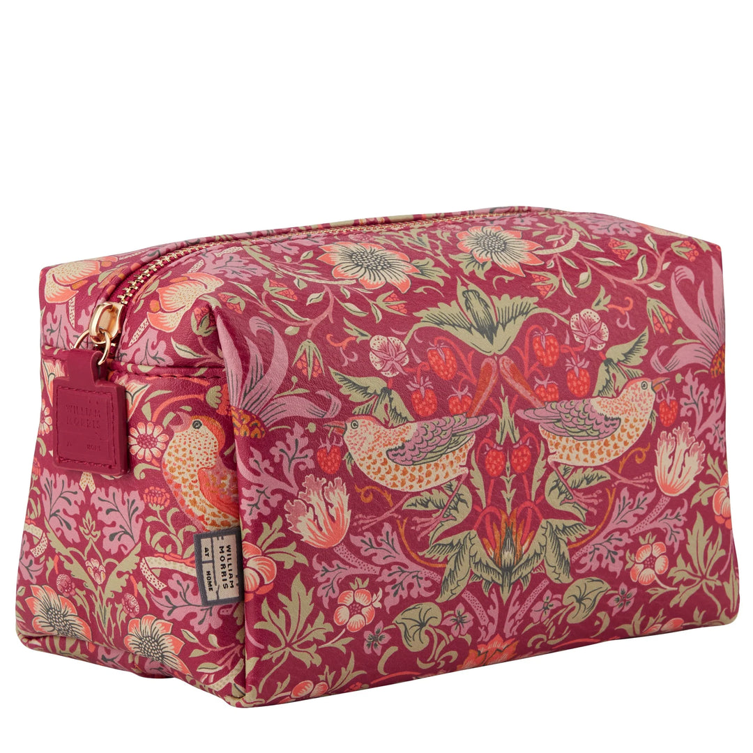 William Morris Strawberry Thief Medium Wash Bag (Red)