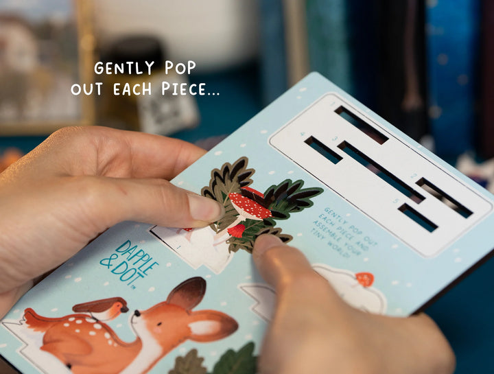 Christmas Fawn & Robin Pop Out Card