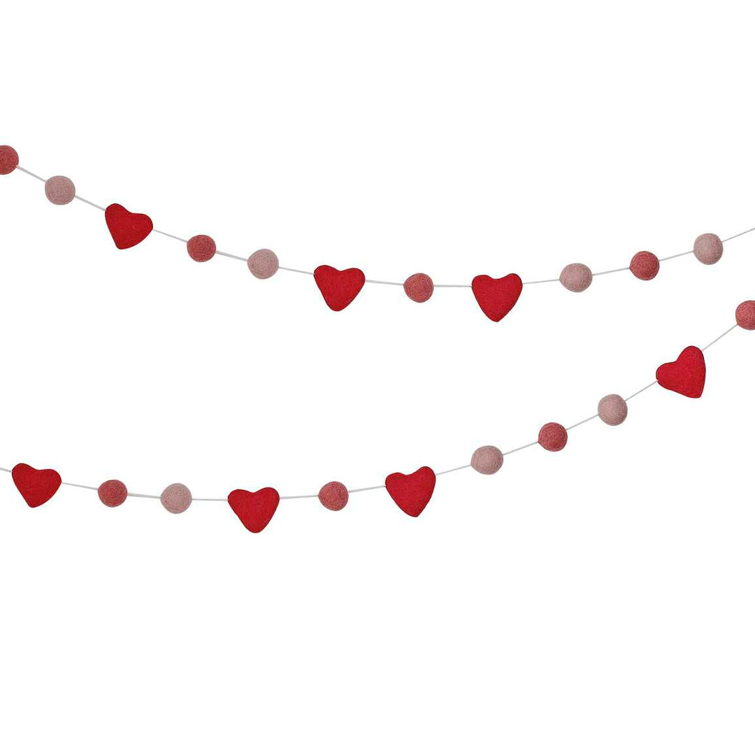 Felt Heart & Beads Valentines Bunting