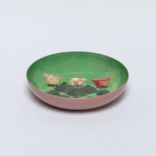 Festival of Flowers 4-inch Round Enamel Printed Tray
