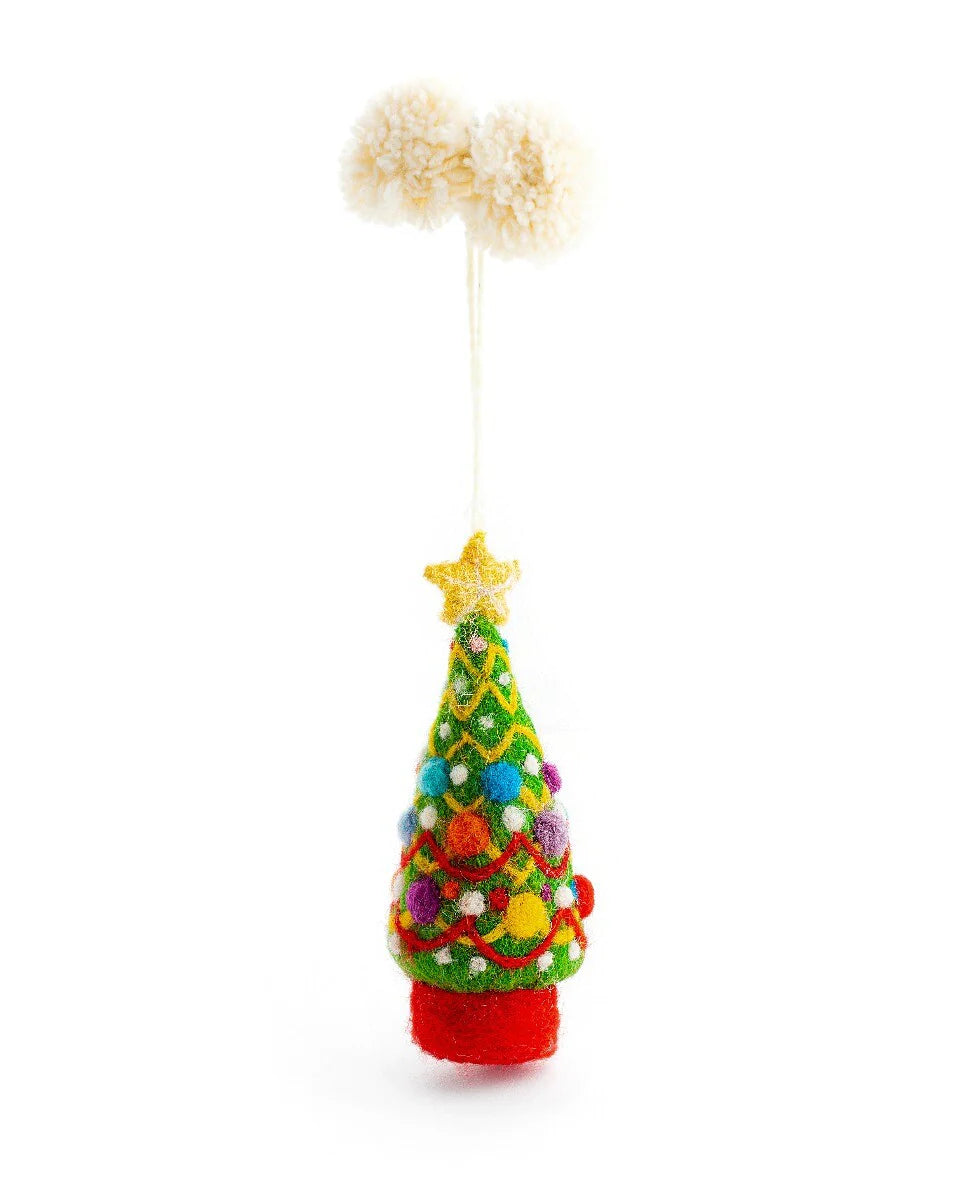 Festooned Christmas Tree Felt Decoration